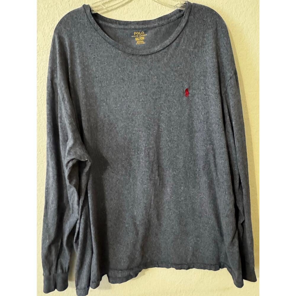 Polo Ralph Lauren Men's Long Sleeve T- Shirt Heather Blue Size XXL